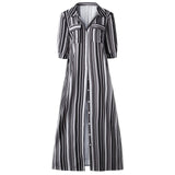 Vintage Striped Long Dress