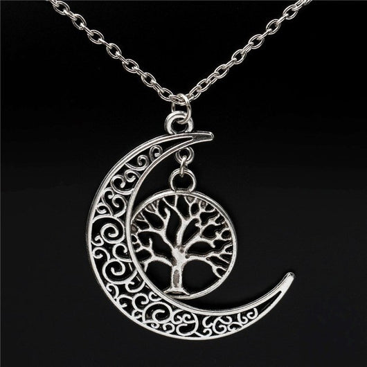 Tree Of Life and Crescent Moon Necklace