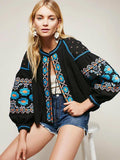 Embroidered Floral Hippie Jacket