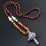 Silver Tibetan Buddhism Adder Bells Necklace