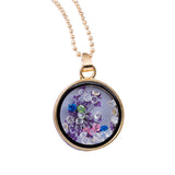Fashion Women Round Glass Dried Flowers Pendant Necklaces Rhinestone Necklace