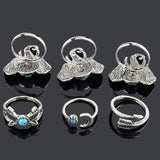 Elephant Turquoise Ring Set
